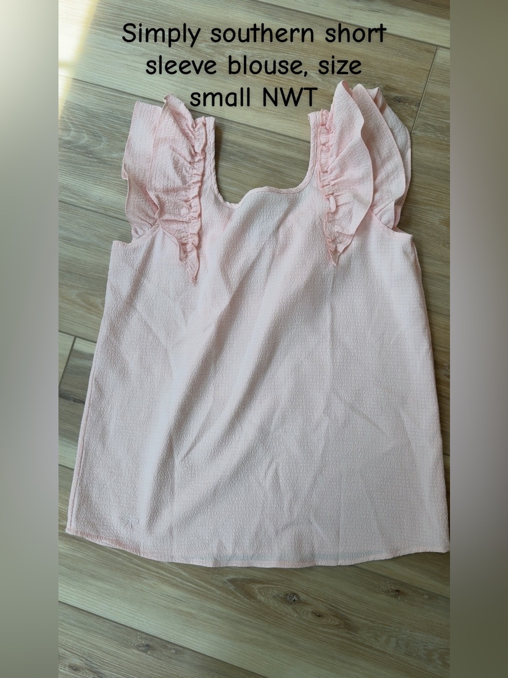 Simply Southern Light Pink Ruffle Sleeve Top
